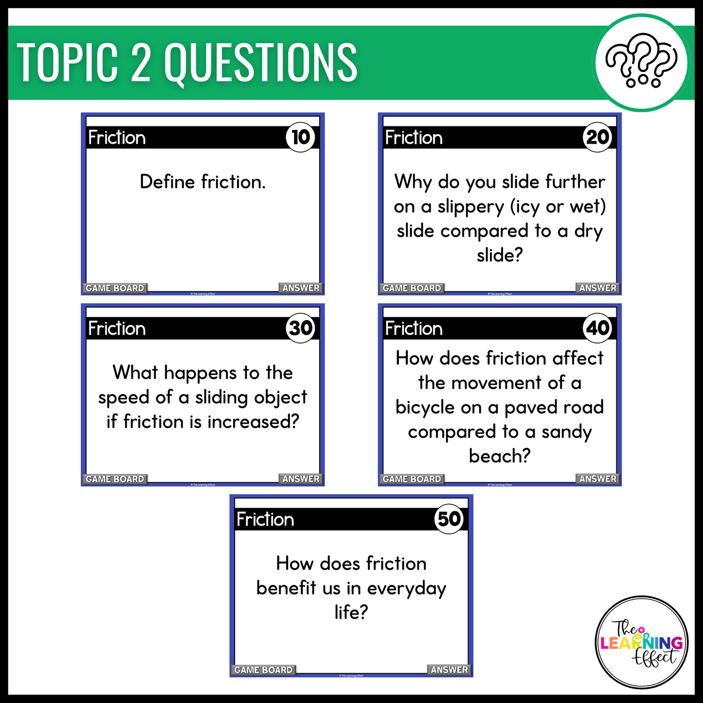 Force and Motion Game Show | Science Review Test Prep Activity