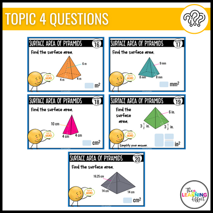 Volume and Surface Area Google Slides | 6th Grade Digital Task Cards Activity