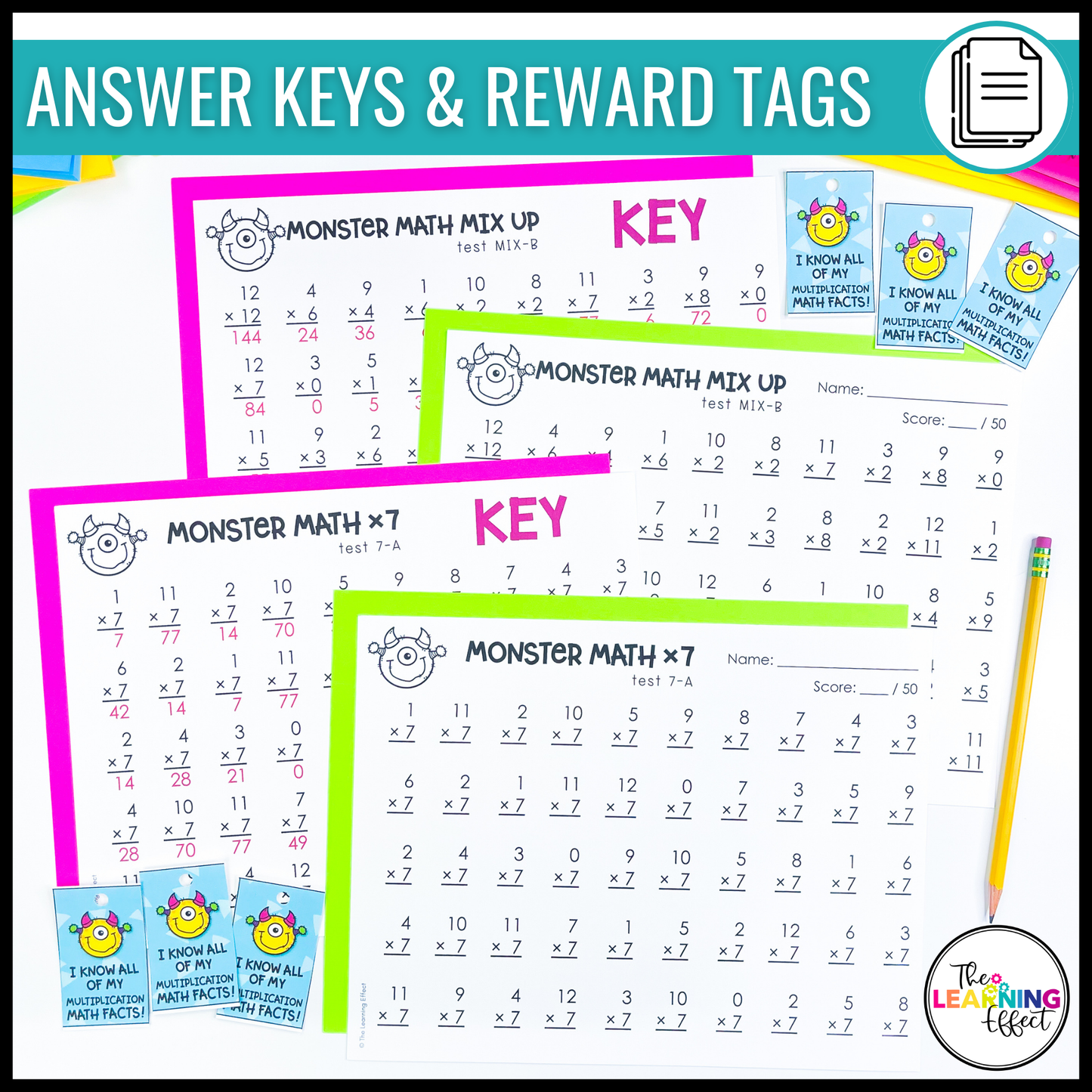 Math Fact Fluency Multiplication and Division Timed Tests BUNDLE | Practice Worksheets