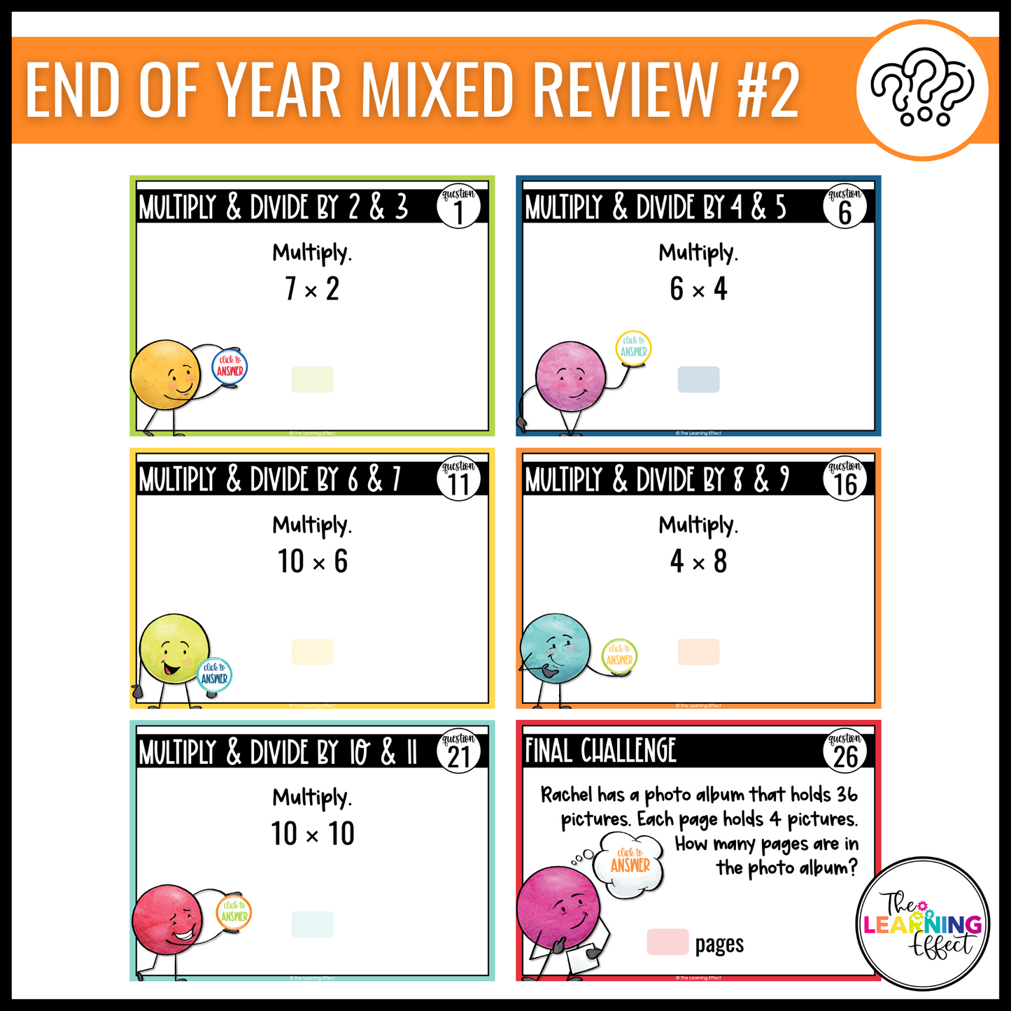 3rd Grade Math Spiral Review #1-3 Google Slides BUNDLE | Digital Task Card Activities