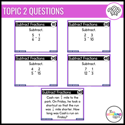 Adding and Subtracting Fractions Game Show | 5th Grade Math Test Prep Activity