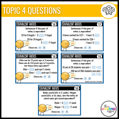 Ratios and Rates Google Slides | 6th Grade Math Digital Task Cards Activity