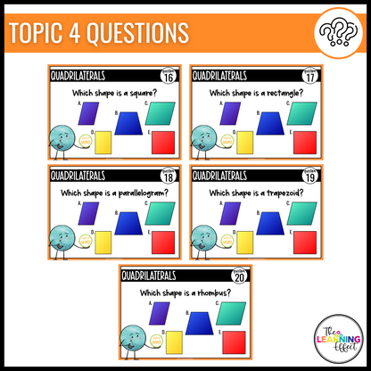 3rd Grade Math Spiral Review #3 Google Slides | Digital Task Cards Test Prep Activity