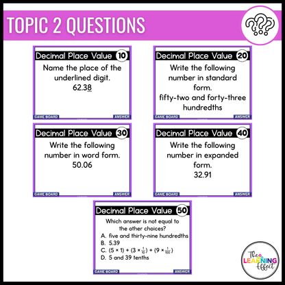 Decimal Place Value Game Show | 5th Grade Math Review Test Prep Activity