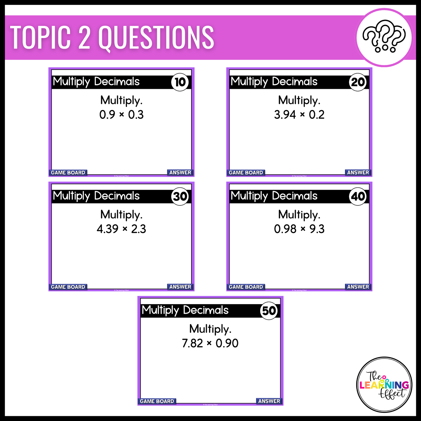 Multiplying and Dividing Decimals Game Show | 5th Grade Math Review Activity
