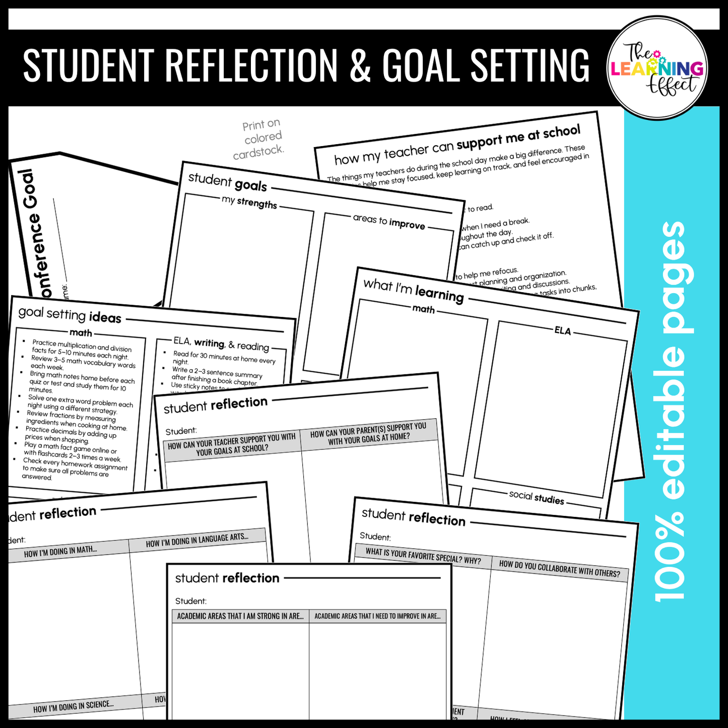 Parent-Teacher Conference Form Templates and Student-Led Digital Portfolio BUNDLE