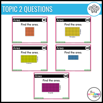 Area and Perimeter Game Show | 4th Grade Math Review Test Prep Activity