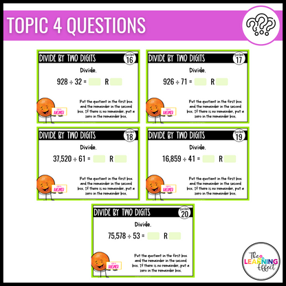 5th Grade Math Spiral Review #1 Google Slides | Digital Task Cards Test Prep Activity