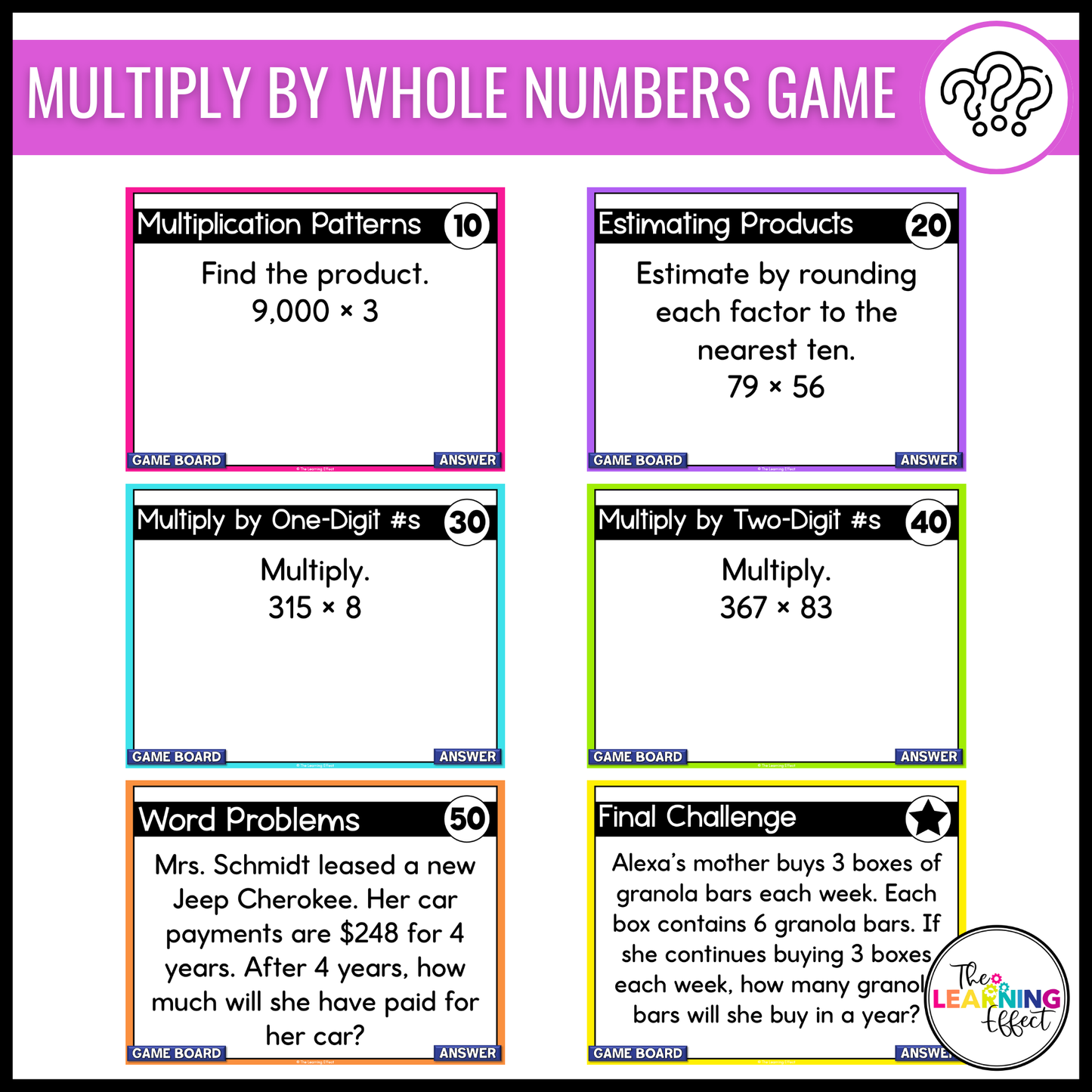5th Grade Math Multiplication and Division Game Shows BUNDLE | Test Prep Review Activity
