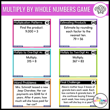 5th Grade Math Multiplication and Division Game Shows BUNDLE | Test Prep Review Activity