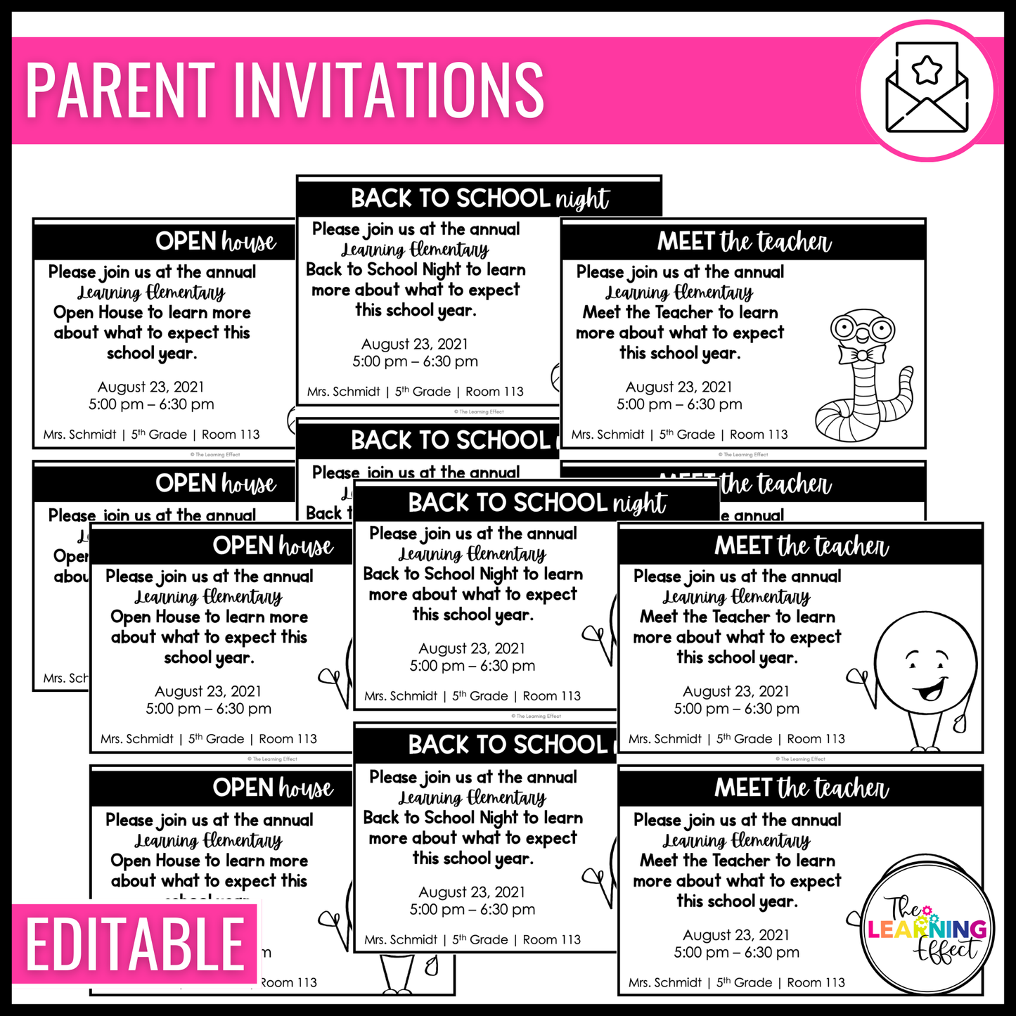 Meet the Teacher | Open House | Back to School Night Stations Templates | Editable