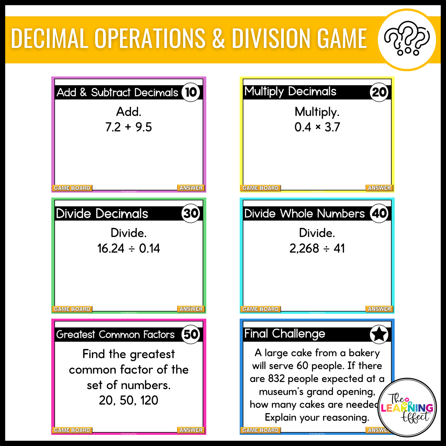 6th Grade Math Fraction, Decimal, and Percent Game Shows BUNDLE | Test Prep Review Activities