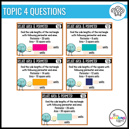 Area and Perimeter Google Slides | 4th Grade Math Digital Task Cards Activity