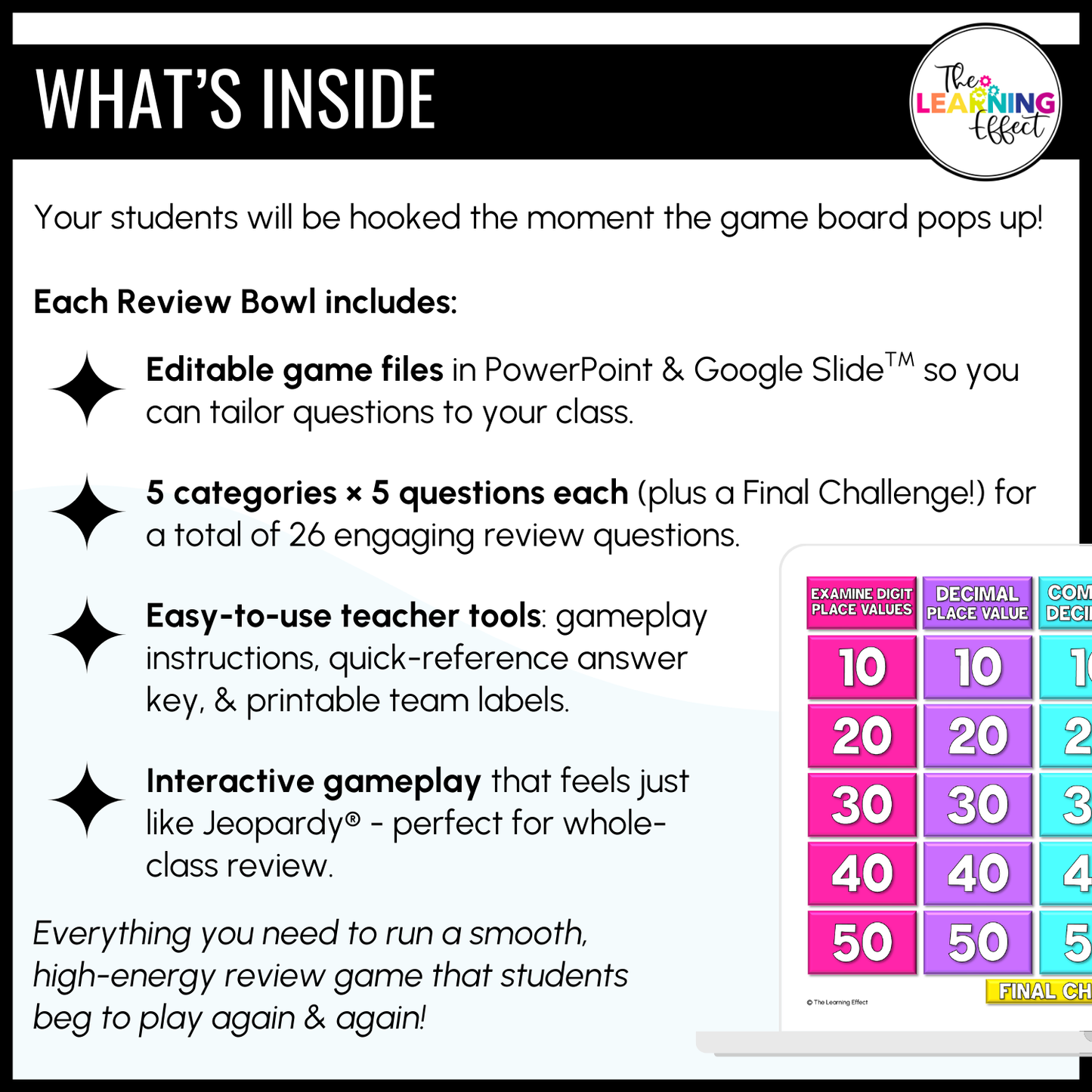 5th Grade Math Decimals Game Shows BUNDLE | Test Prep Review Activities