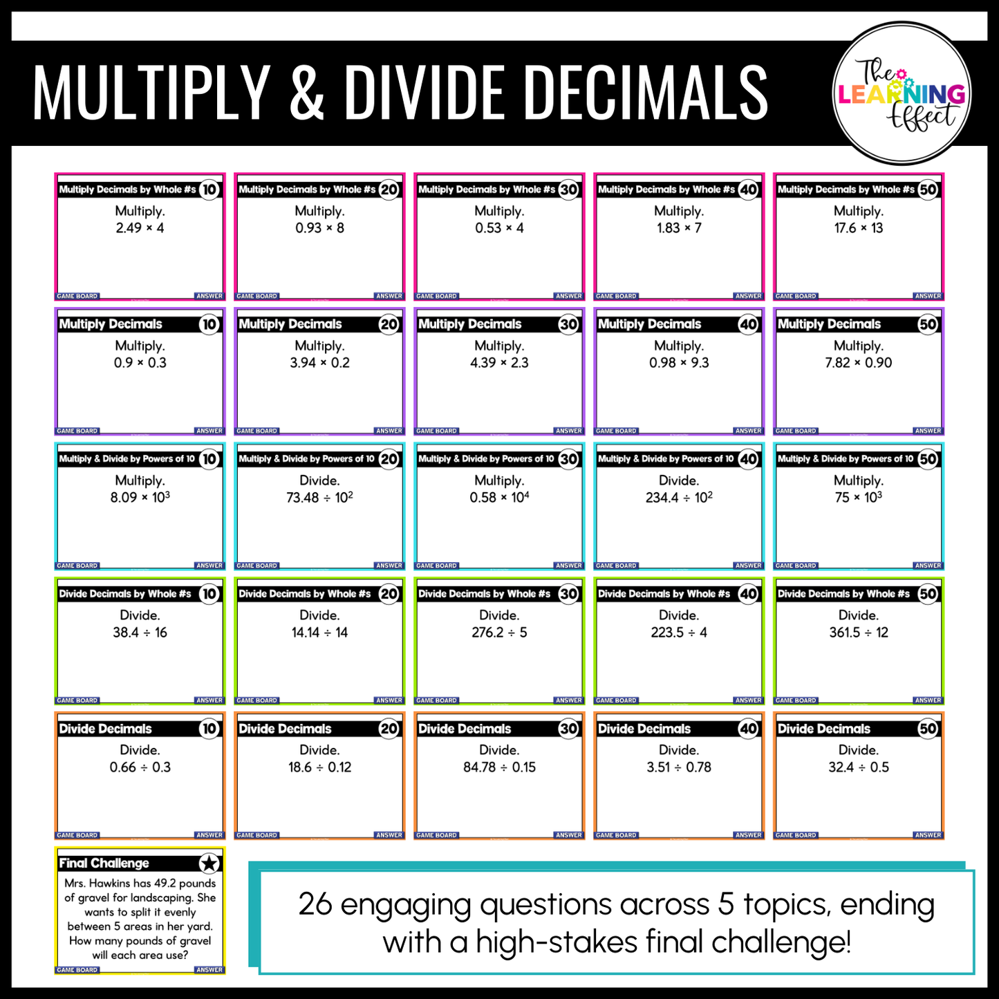 5th Grade Math Decimals Game Shows BUNDLE | Test Prep Review Activities