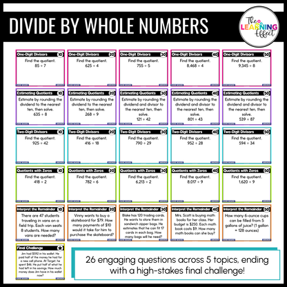 5th Grade Math Multiplication and Division Game Shows BUNDLE | Test Prep Review Activity