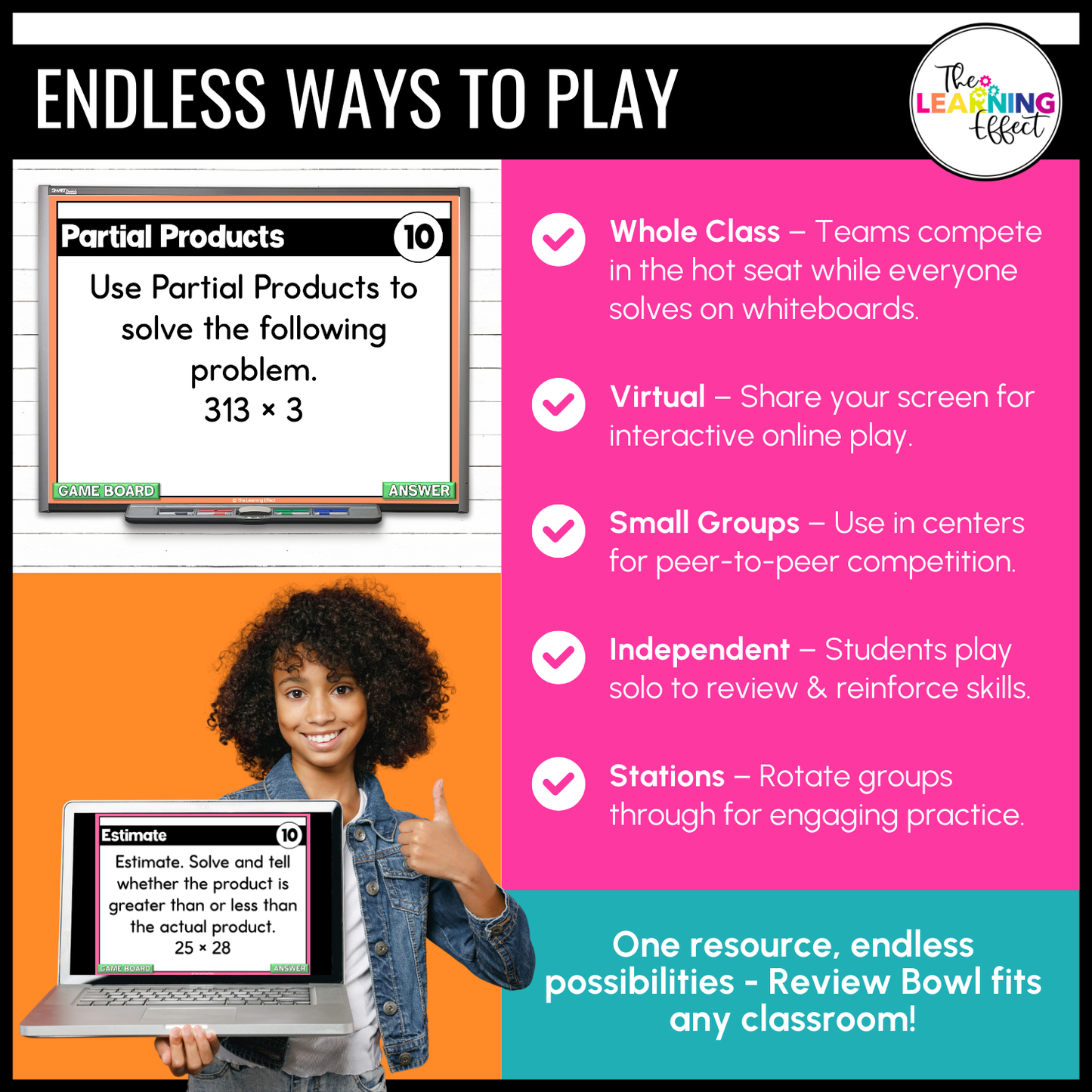 4th Grade Math Multiplication and Division Game Shows BUNDLE | Test Prep Review Activity