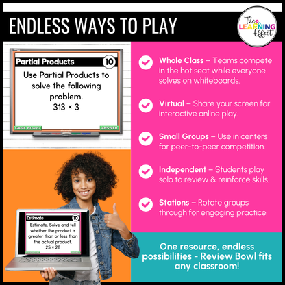 4th Grade Math Multiplication and Division Game Shows BUNDLE | Test Prep Review Activity
