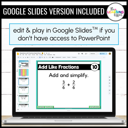 4th Grade Math Fractions Game Shows | Test Prep Review Activities BUNDLE