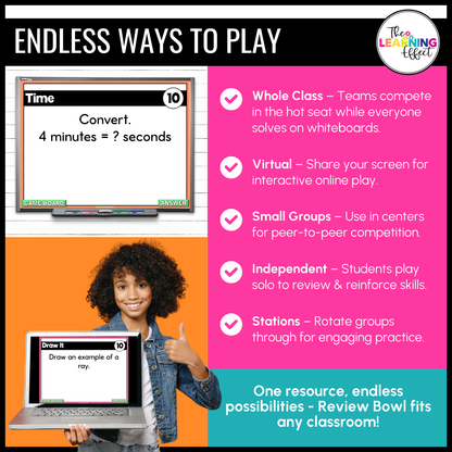 4th Grade Math Geometry and Measurement Game Shows BUNDLE | Test Prep Review Activities