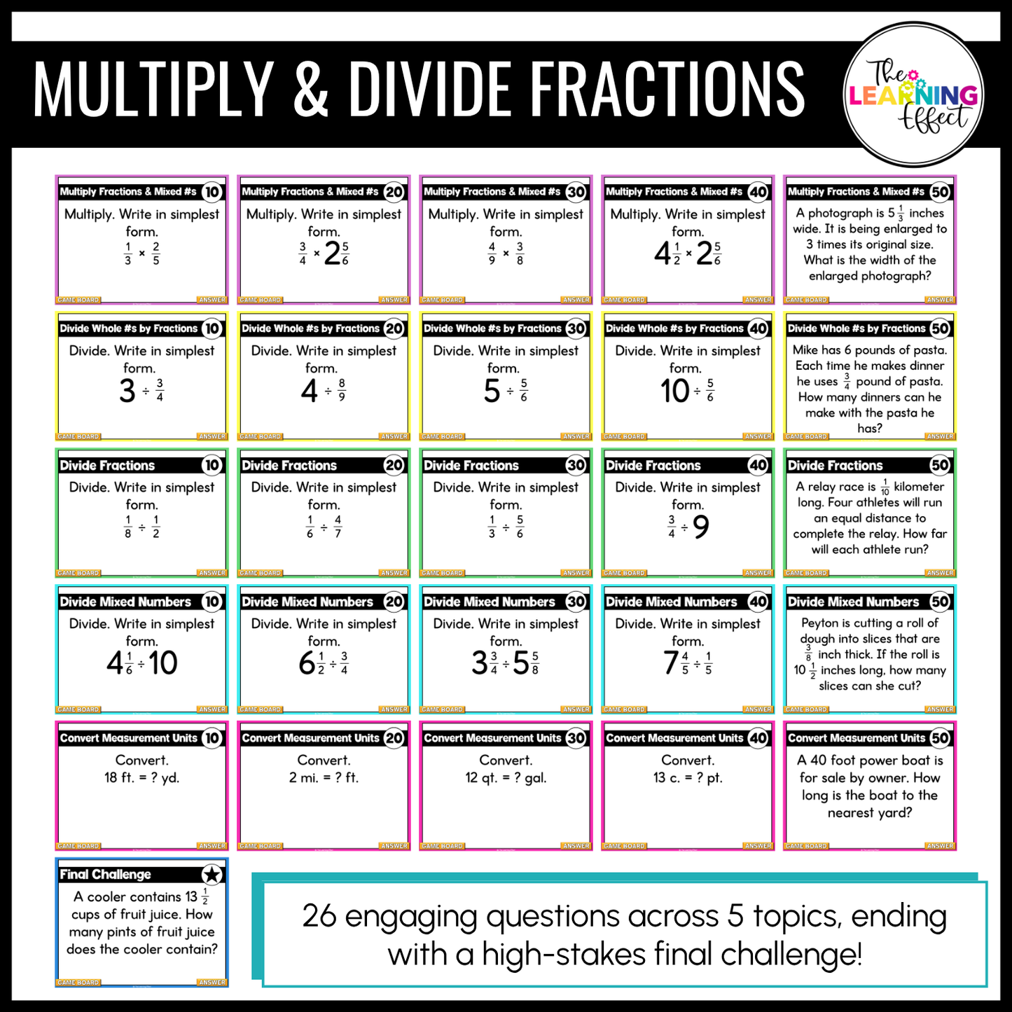 6th Grade Math Fraction, Decimal, and Percent Game Shows BUNDLE | Test Prep Review Activities