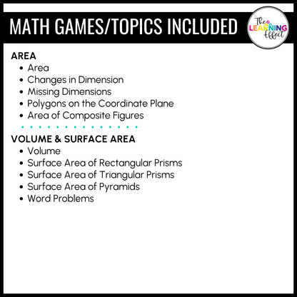 6th Grade Math Geometry Game Shows BUNDLE | Test Prep Review Activities