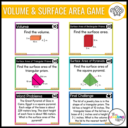 6th Grade Math Geometry Game Shows BUNDLE | Test Prep Review Activities