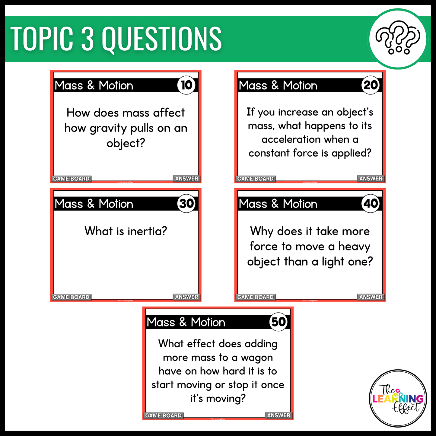 Force and Motion Game Show | Science Review Test Prep Activity