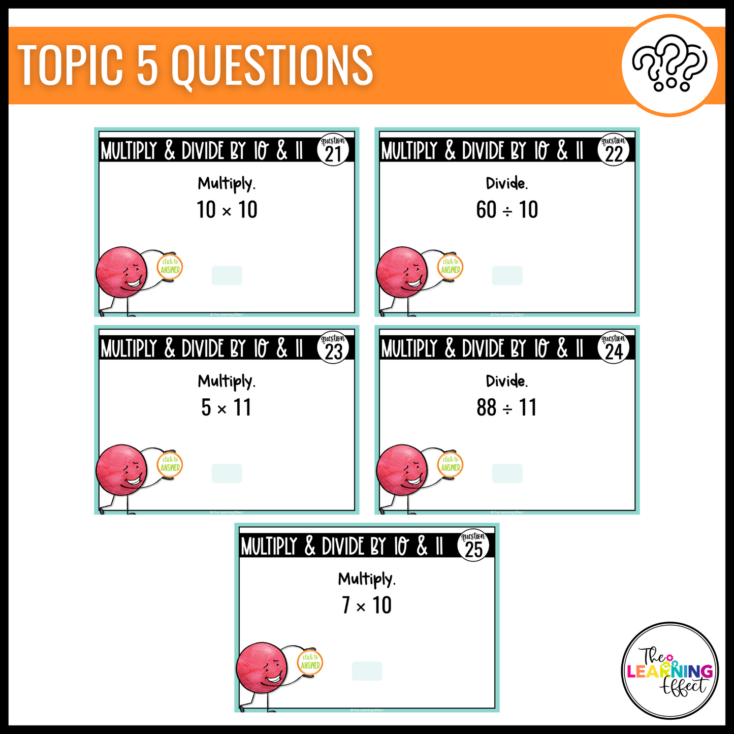 3rd Grade Math Spiral Review #2 Google Slides | Digital Task Cards Test Prep Activity
