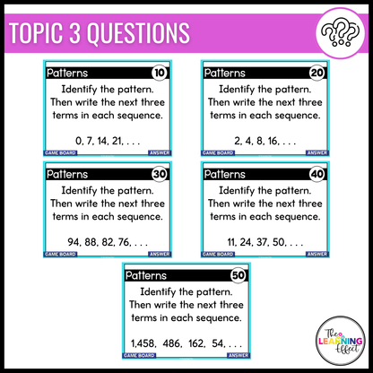 Expressions and Patterns Game Show | 5th Grade Math Review Test Prep Activity