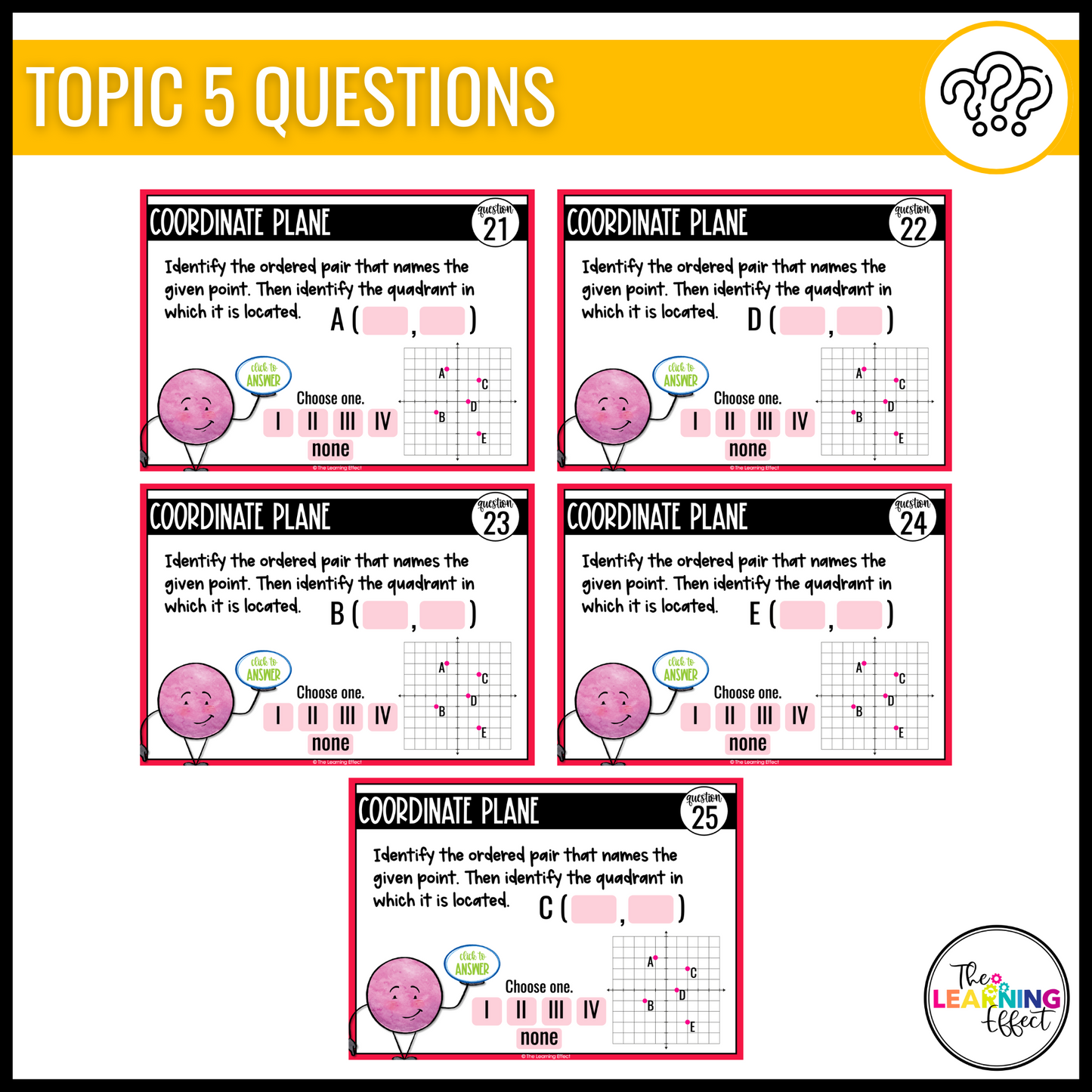 6th Grade Math Spiral Review #2 Google Slides | Digital Task Cards Test Prep Activity