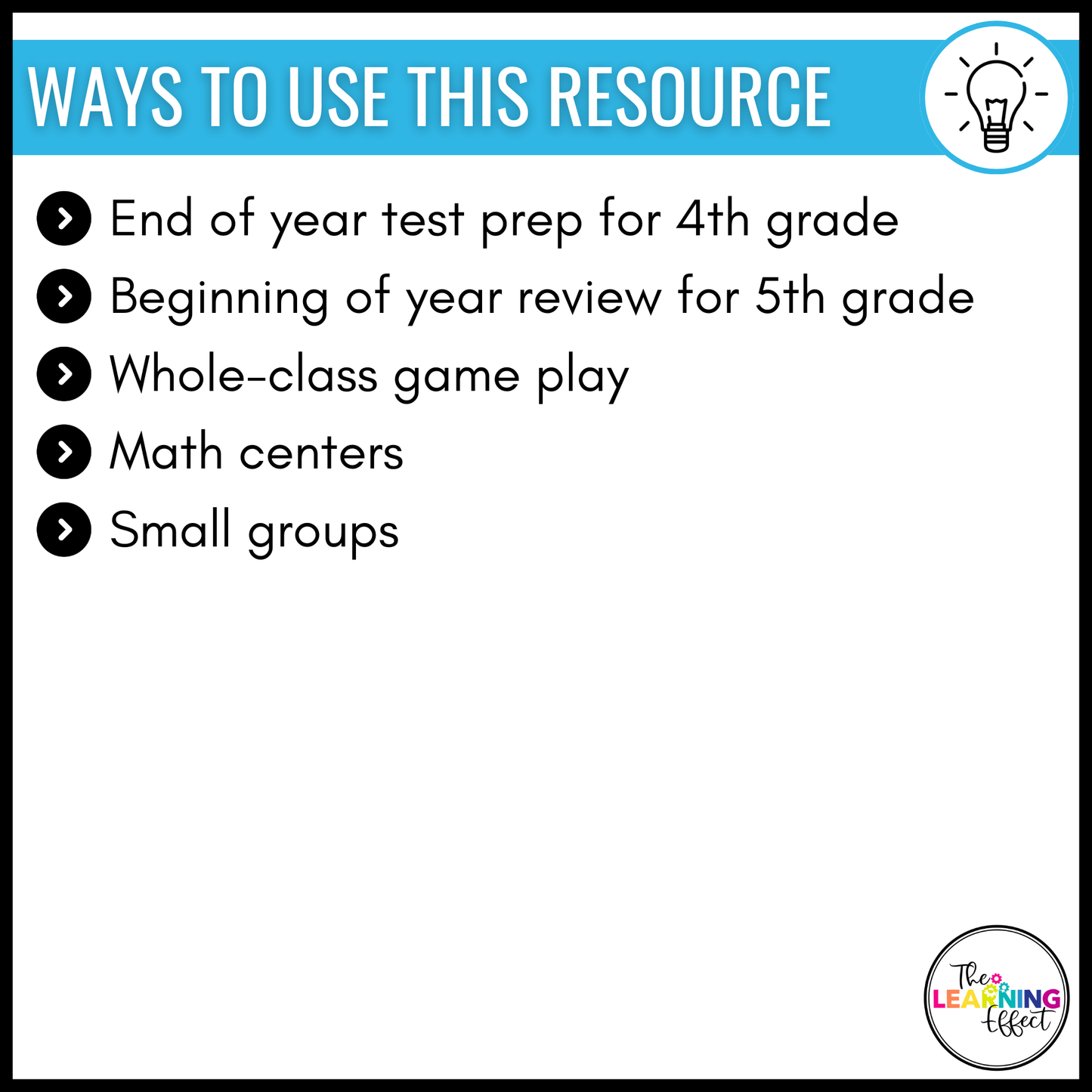 4th Grade Math Spiral Review Bingo Game | End of Year Test Prep Activity