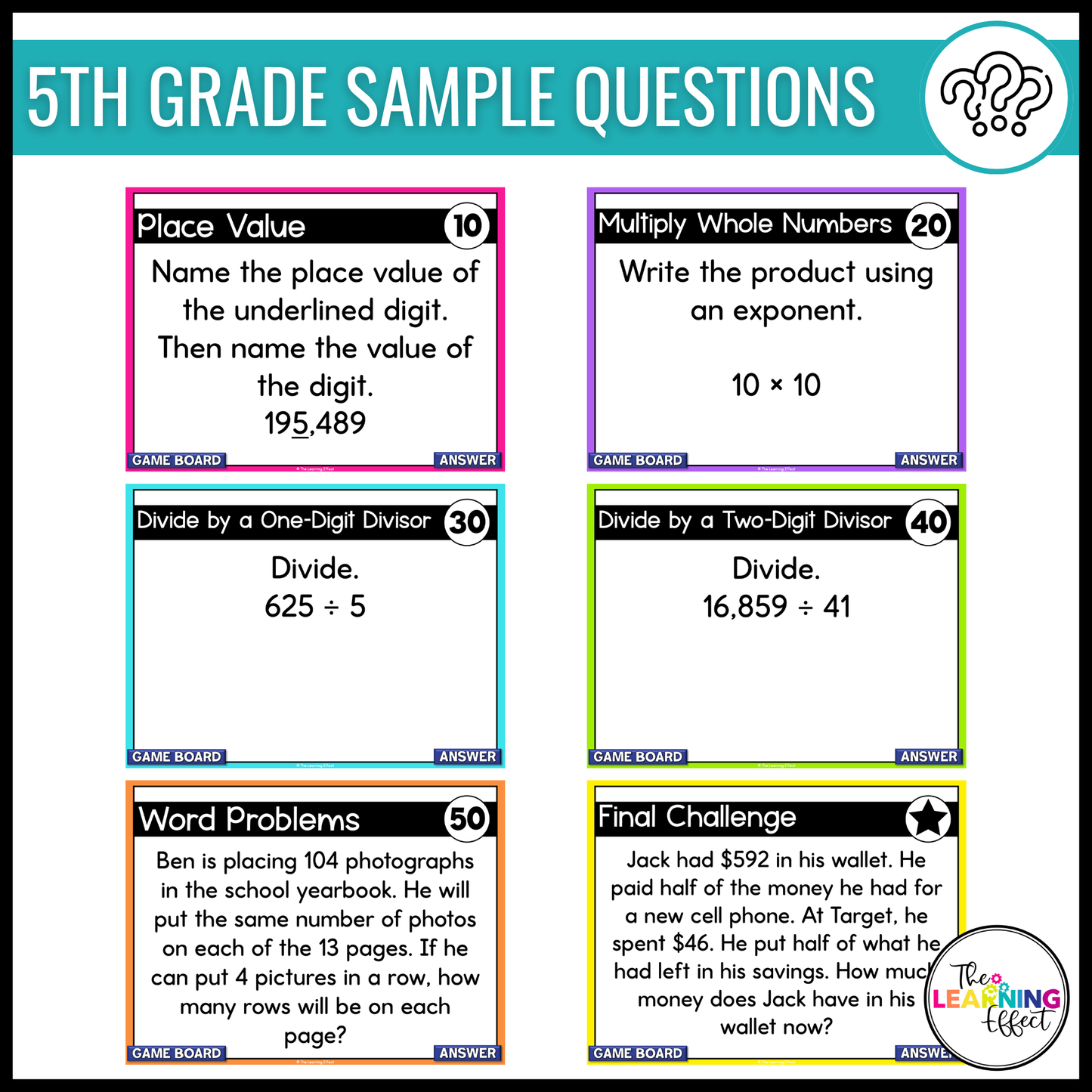 Math Game Show Test Prep BUNDLE | Upper Elementary All Standards Review Activities