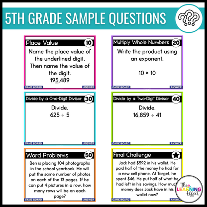 Math Game Show Test Prep BUNDLE | Upper Elementary All Standards Review Activities