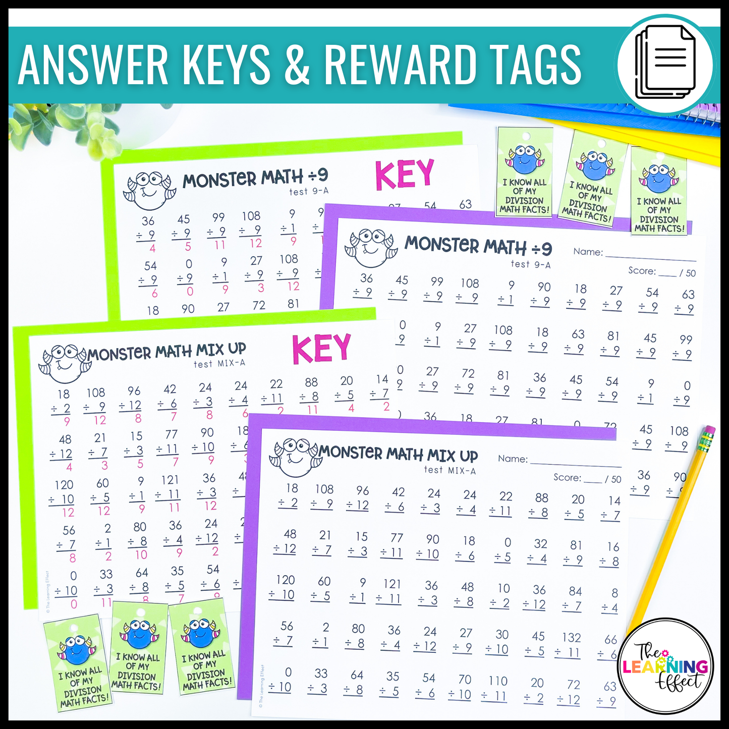 Division Timed Tests | Math Fact Fluency Practice Worksheets and Tracker