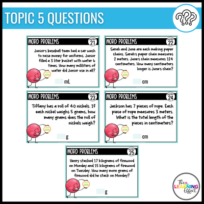 Metric System Measurement Google Slides | 4th Grade Digital Task Cards Activity