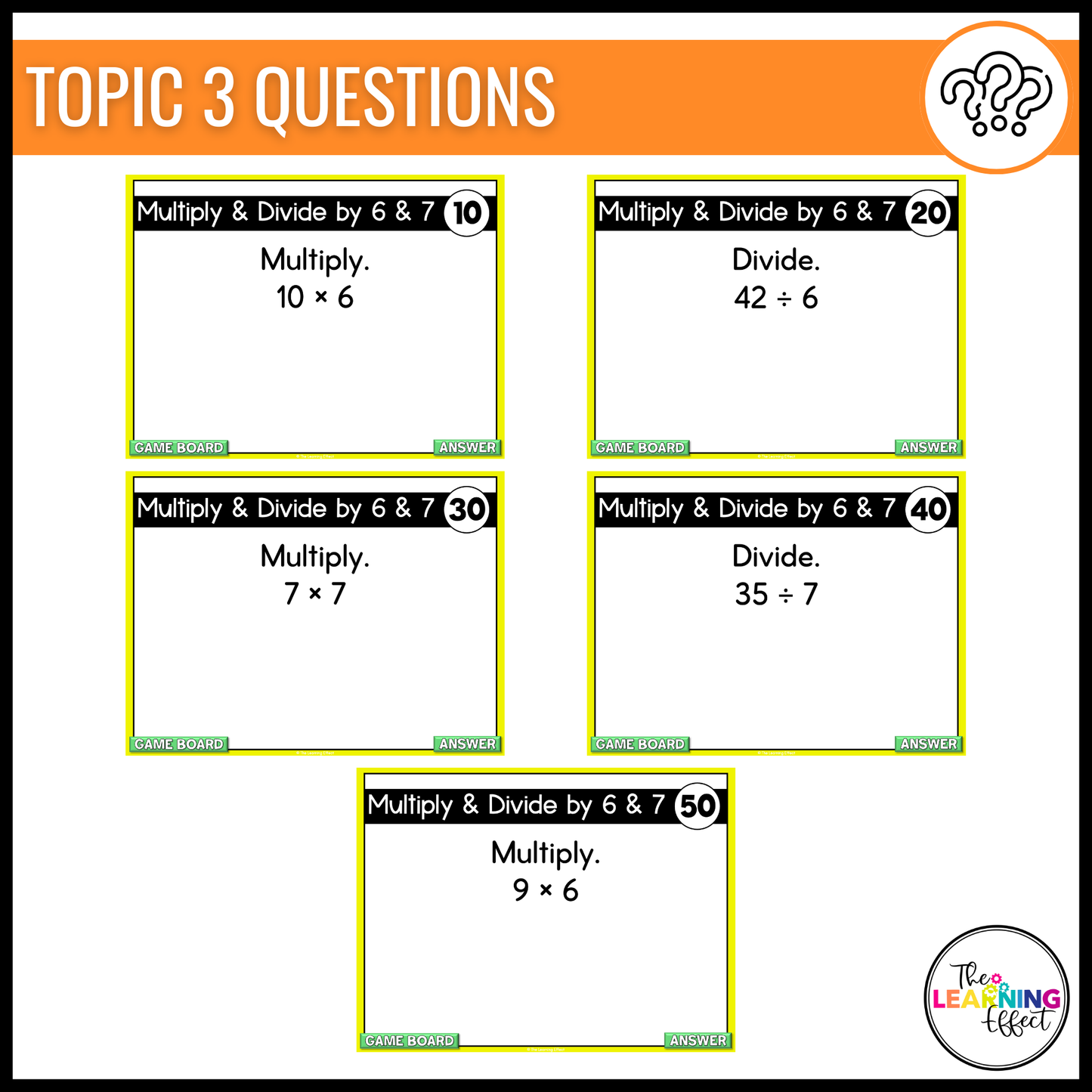 3rd Grade Math Spiral Review #2 Game Show | End of Year Test Prep Activity