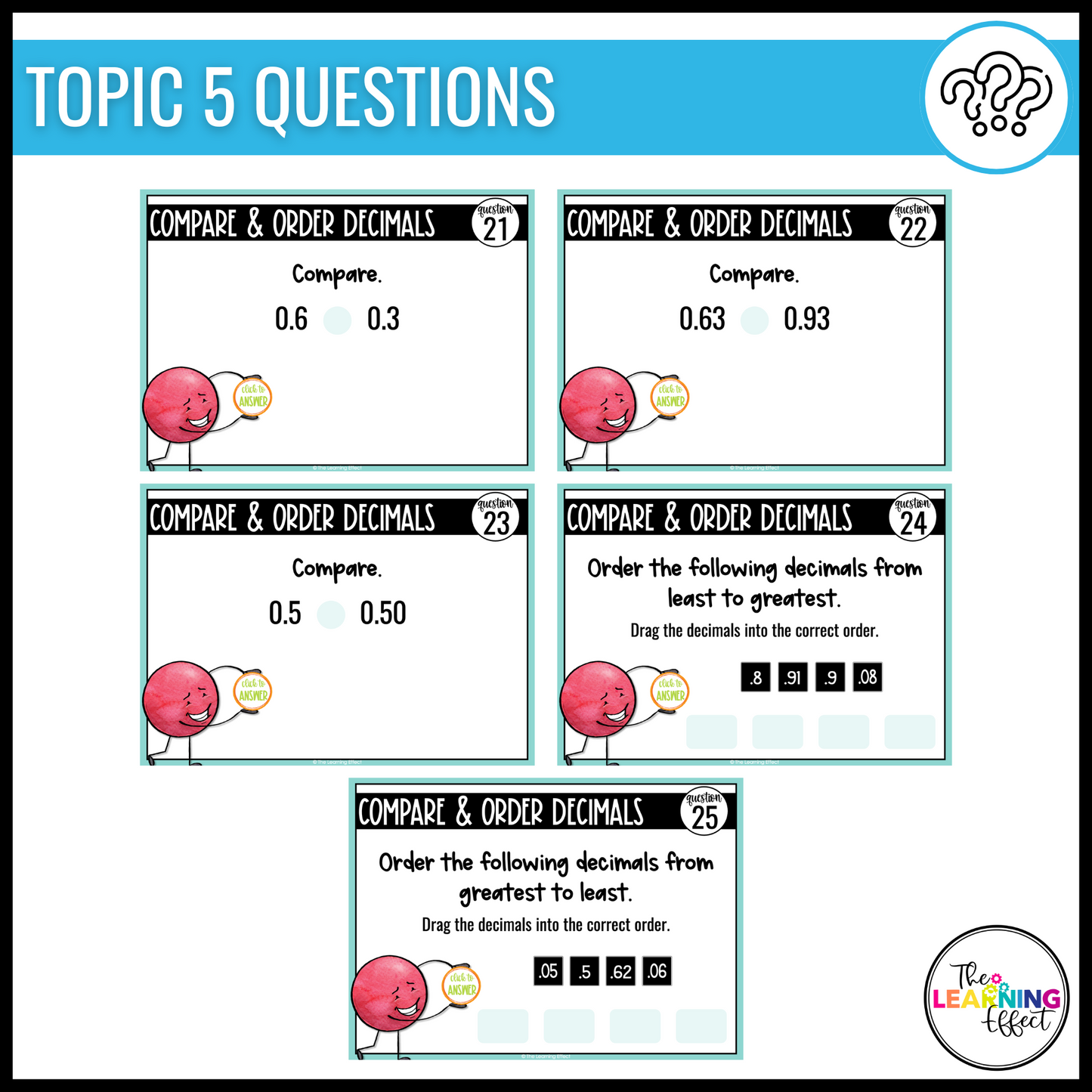 Fractions and Decimals Google Slides | 4th Grade Digital Task Cards Activity