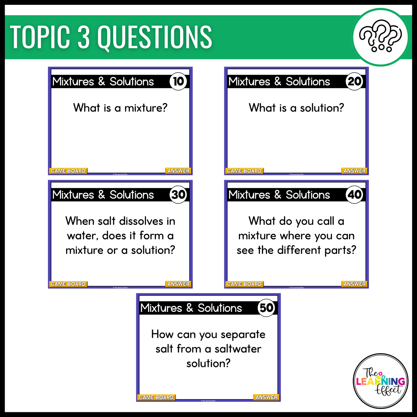 Matter Game Show | Science Review Test Prep Activity