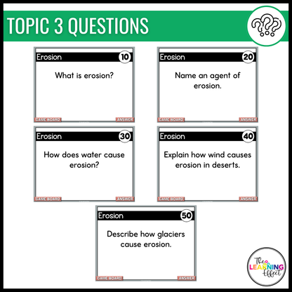 Weathering, Erosion, and Deposition Game Show | Science Review Test Prep Activity
