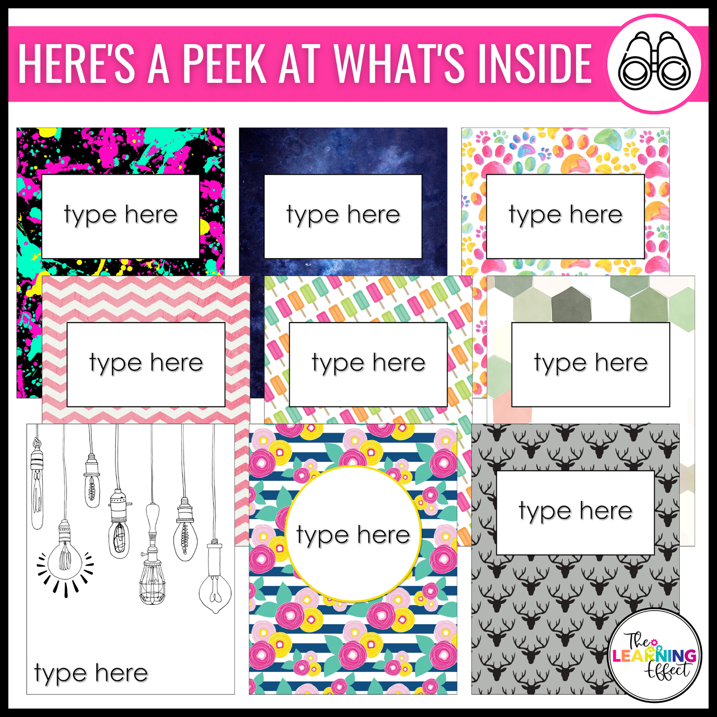 Editable Teacher Binder Covers and Spines for Planners and Classroom Organization