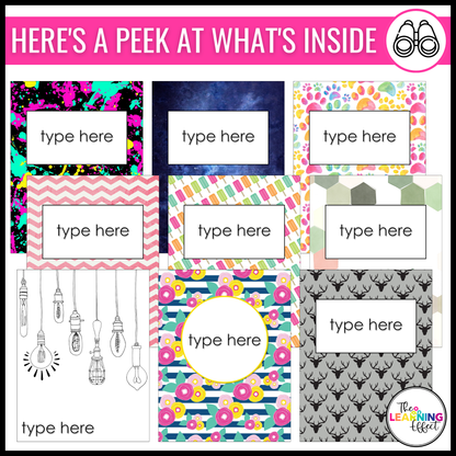 Editable Teacher Binder Covers and Spines for Planners and Classroom Organization