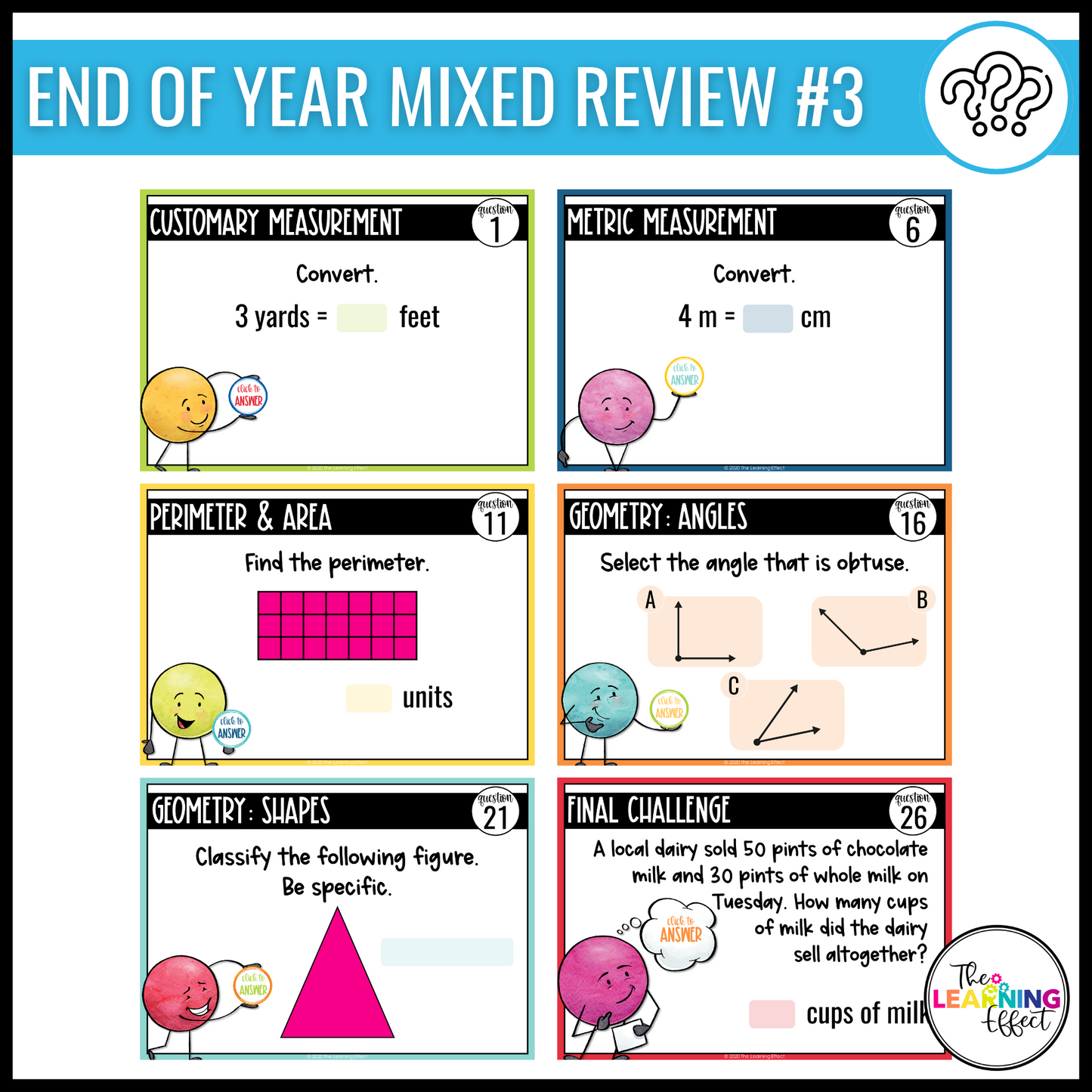 4th Grade Math Spiral Review #1-3 Google Slides BUNDLE | Digital Task Cards Activities
