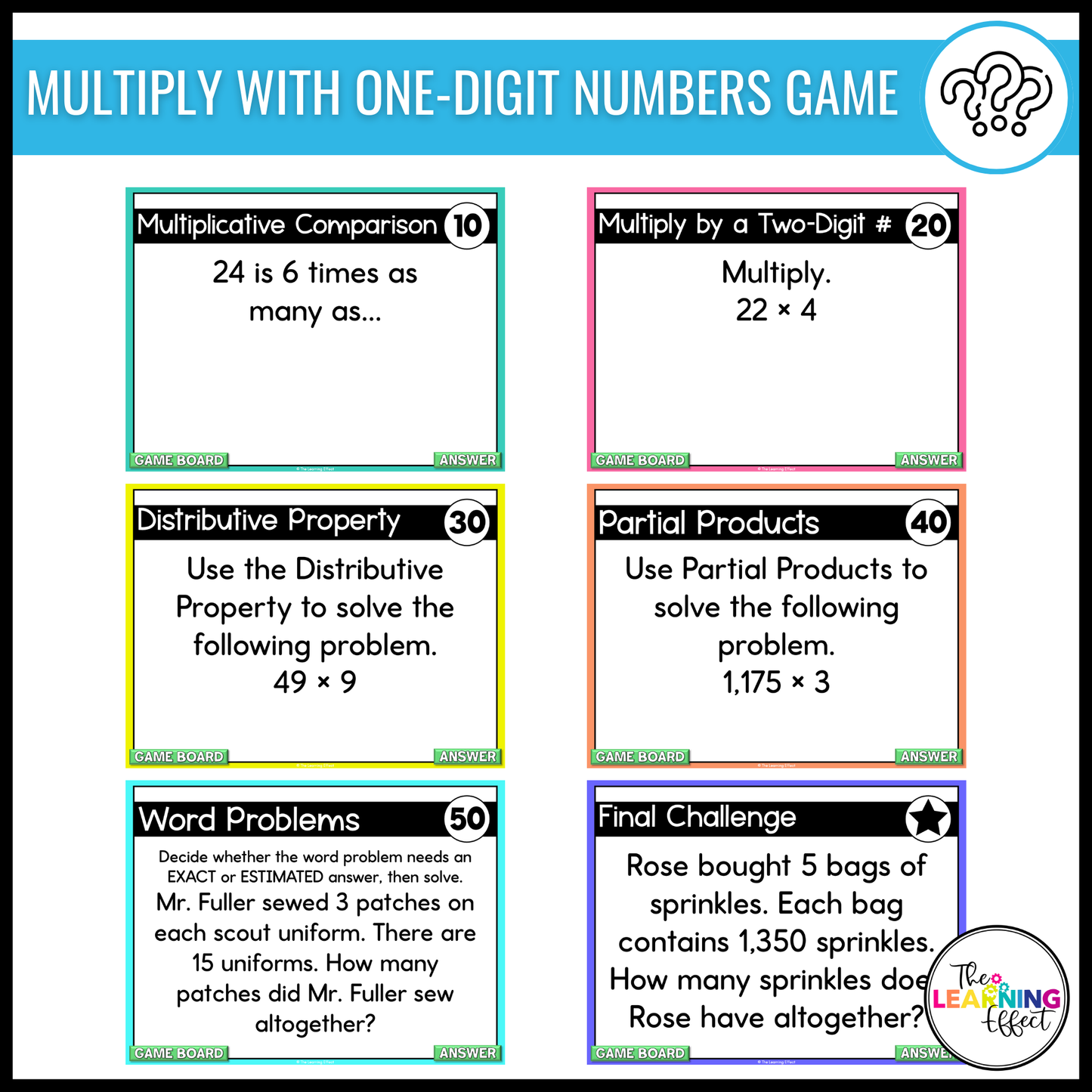 4th Grade Math Multiplication and Division Game Shows BUNDLE | Test Prep Review Activity