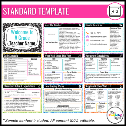 Meet the Teacher, Open House, or Back to School Night Slideshow | Google Slides and PPT