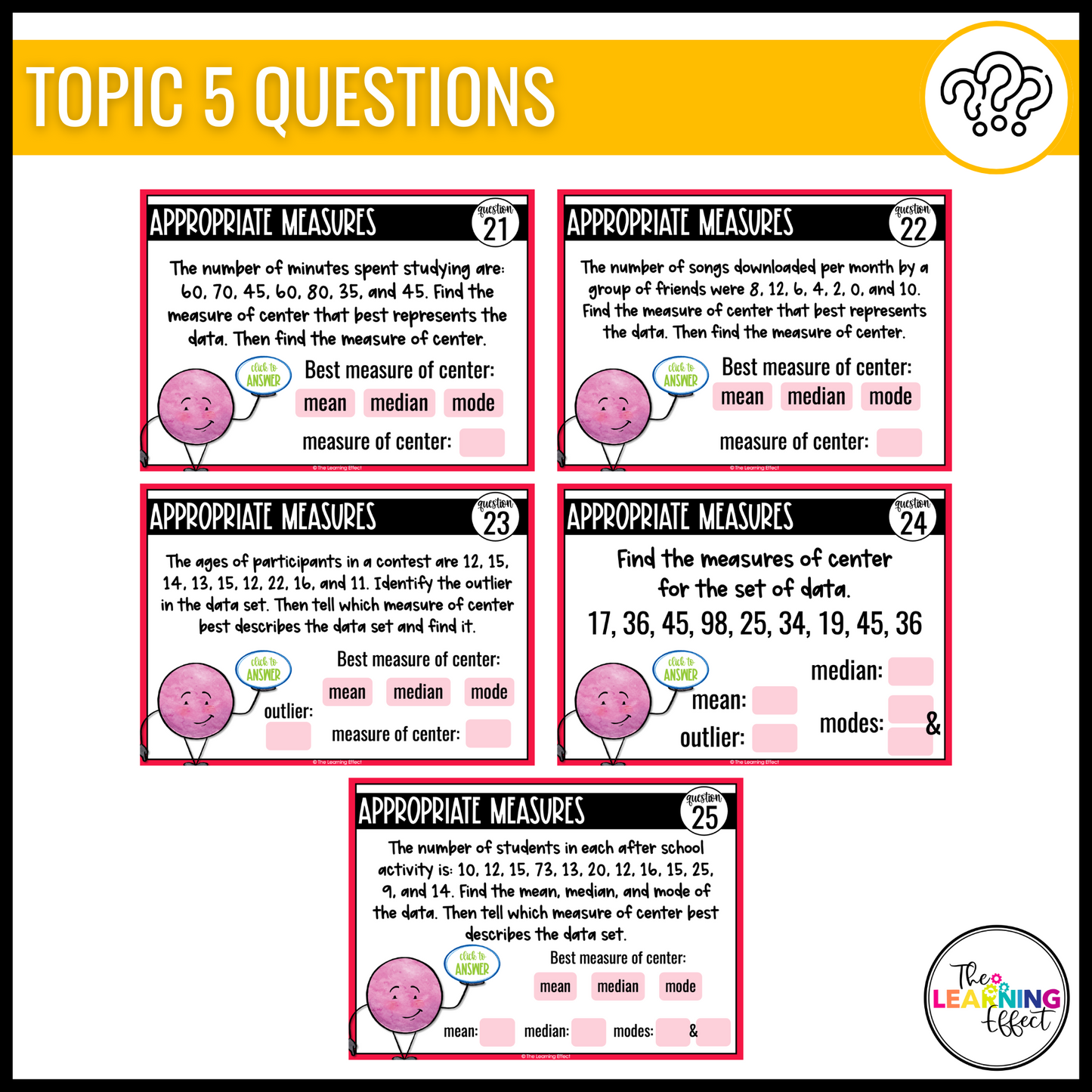 Statistical Measures Google Slides | 6th Grade Math Digital Task Cards Activity