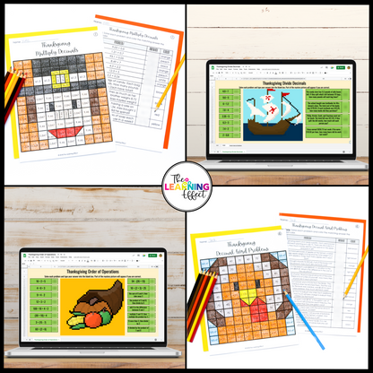 Holiday Math Color by Number and Pixel Art BUNDLE | Print and Digital Activities