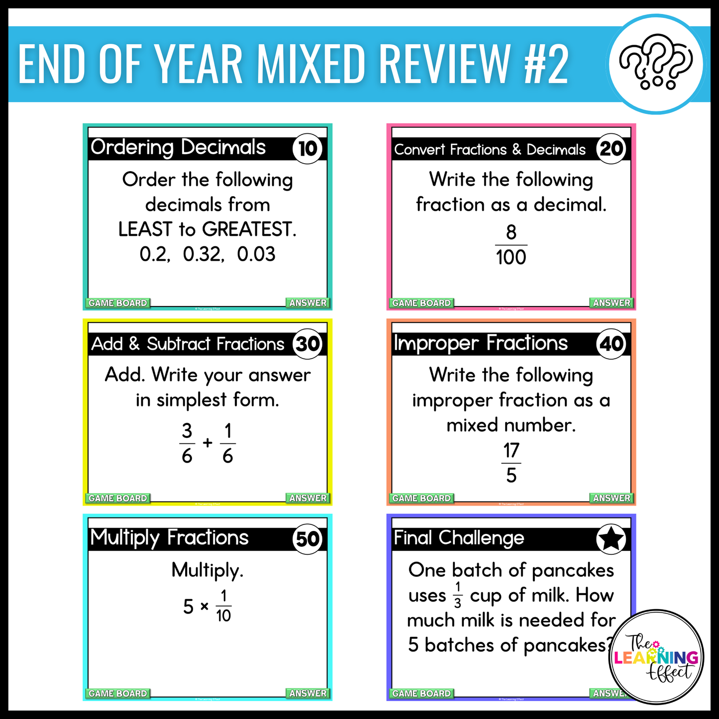 4th Grade Math Spiral Review #1-3 Game Shows BUNDLE | End of Year Test Prep Activities