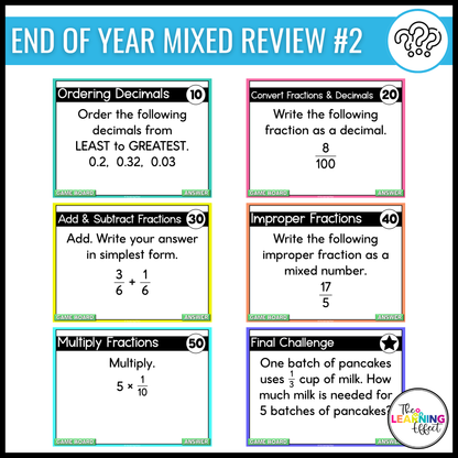 4th Grade Math Spiral Review #1-3 Game Shows BUNDLE | End of Year Test Prep Activities