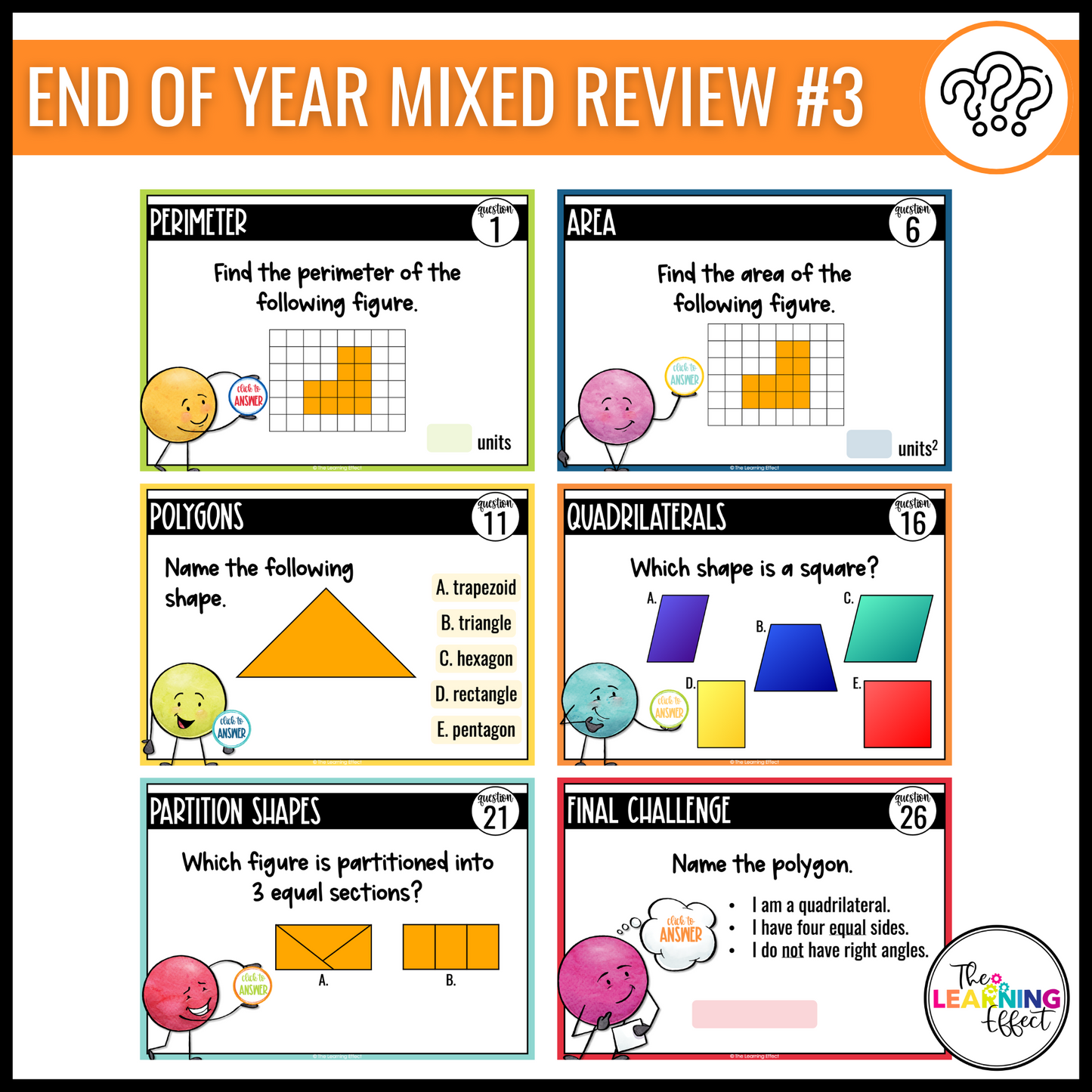 3rd Grade Math Spiral Review #1-3 Google Slides BUNDLE | Digital Task Card Activities